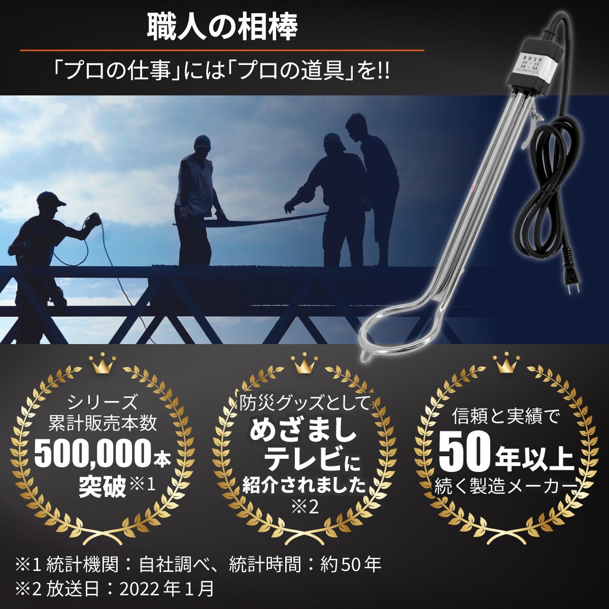 DB-1000S 水用投げ込みヒーター 温度調節器付 1本 ノーブランド 【通販
