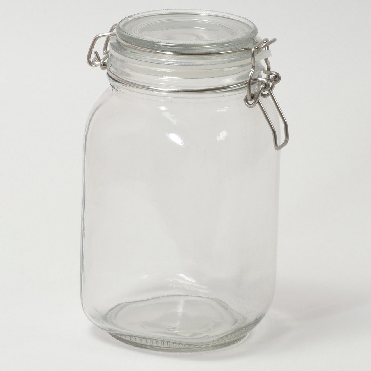 LD-490 キャレ角型ガラス保存瓶 リブプラス 容量1.5L 寸法13×11.5×20cm