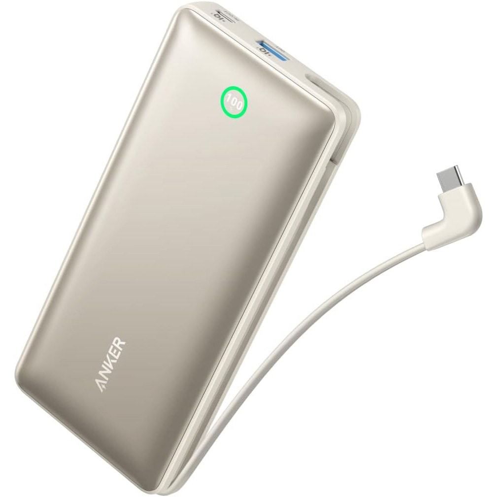 A1387N21 Anker Nano Power Bank (20000mAh， 30W， Built-In USB-C ケーブル) Anker(アンカー) ホワイト色   A1387N21