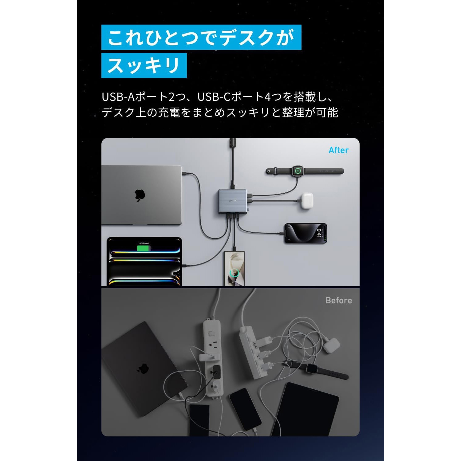 A2345541 Anker Prime Charger (250W， 6 Ports， GaN) 1個 Anker