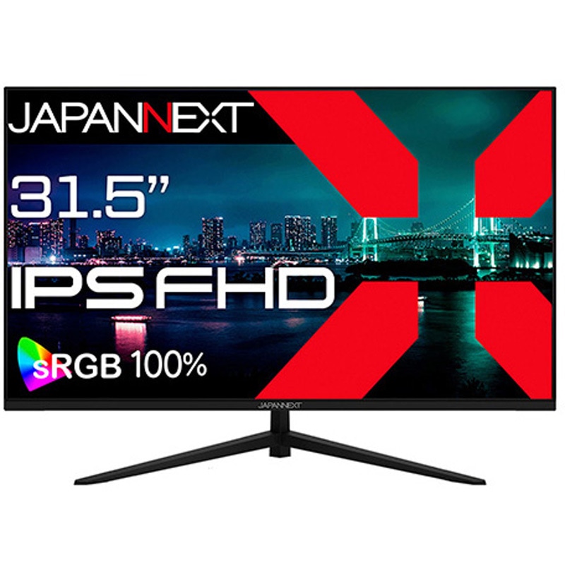 JN-IPS315F 液晶ディスプレイ 31.5型/1920×1080/ブラック JAPANNEXT パネル駆動方式IPS スピーカー2W×2 入力端子HDMI×1/VGA×1