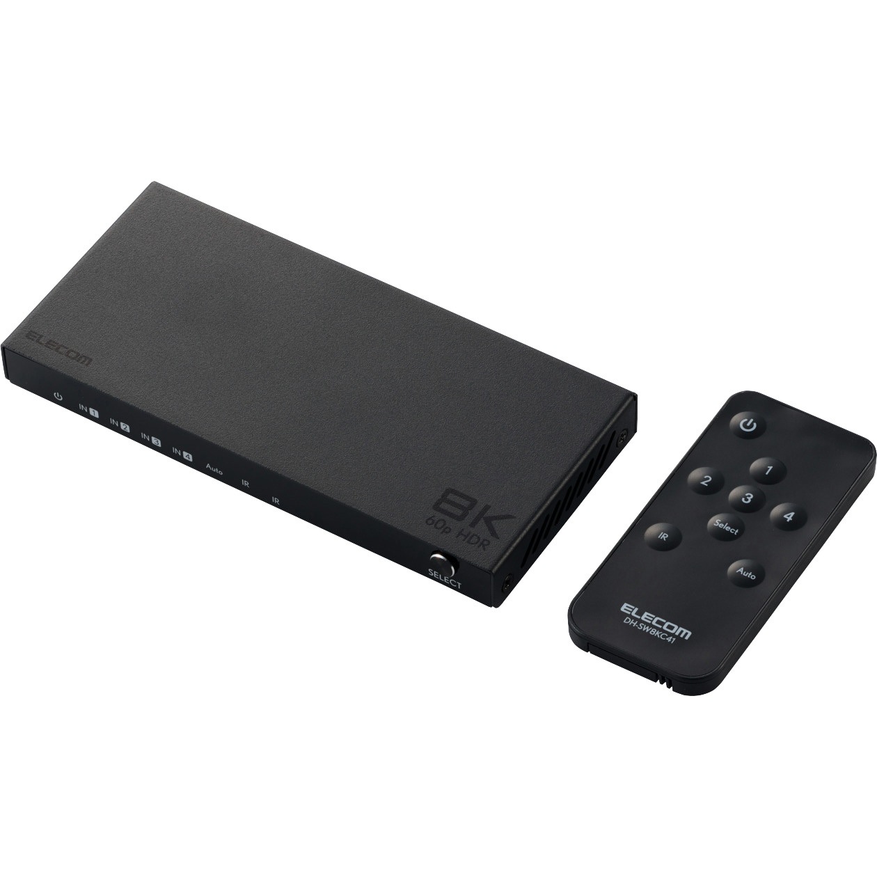 DH-SW8KC41BK/E HDMI切替器 USB-C1入力 HDMI3入力1出力 セレクター 8K 60Hz HDMI2.1 手動/自動 切り替え リモコン付き 1個 エレコム 【通販モノタロウ】