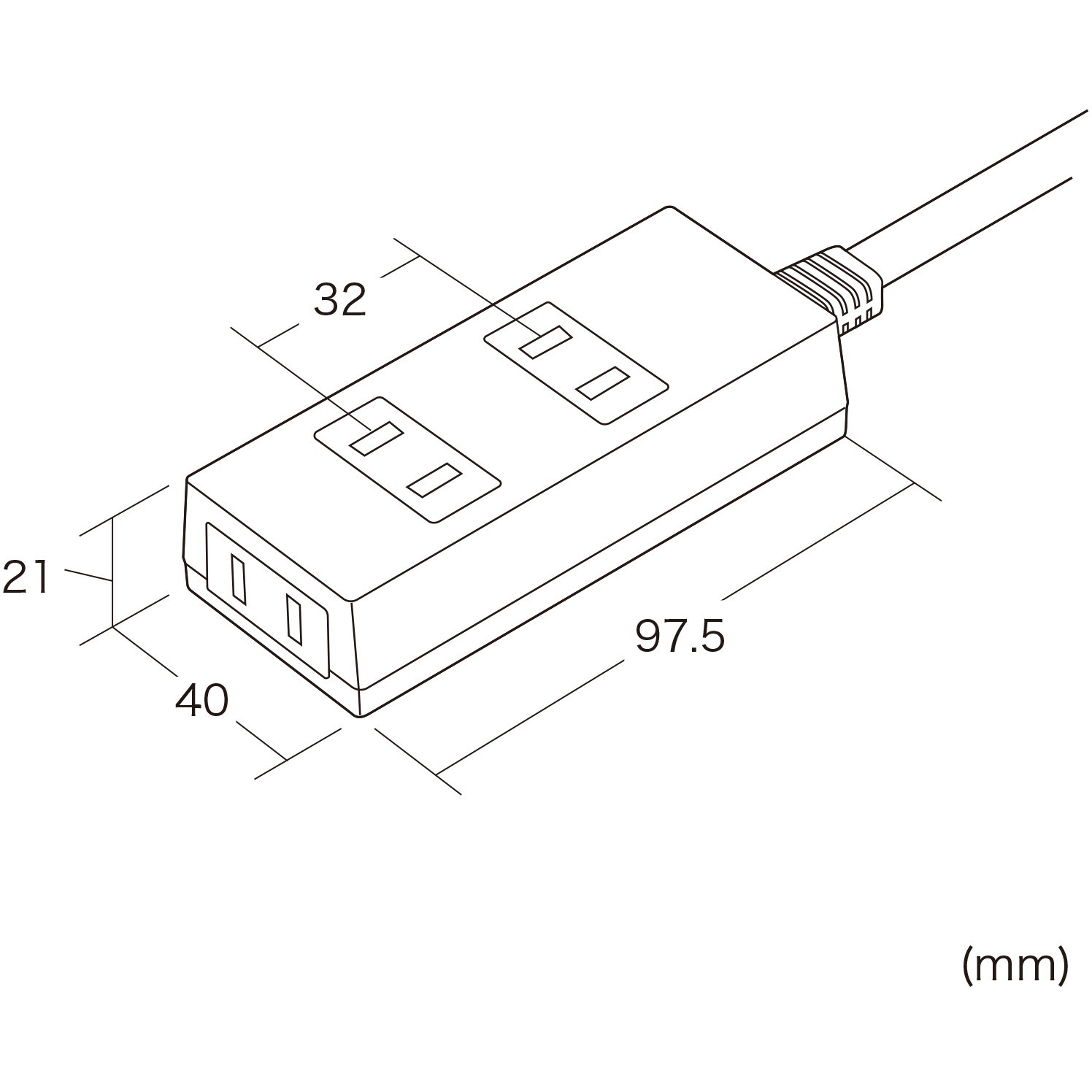 TAP-TSH35N2 電源タップ_火災予防機能付き サンワサプライ 2P/ノーマル