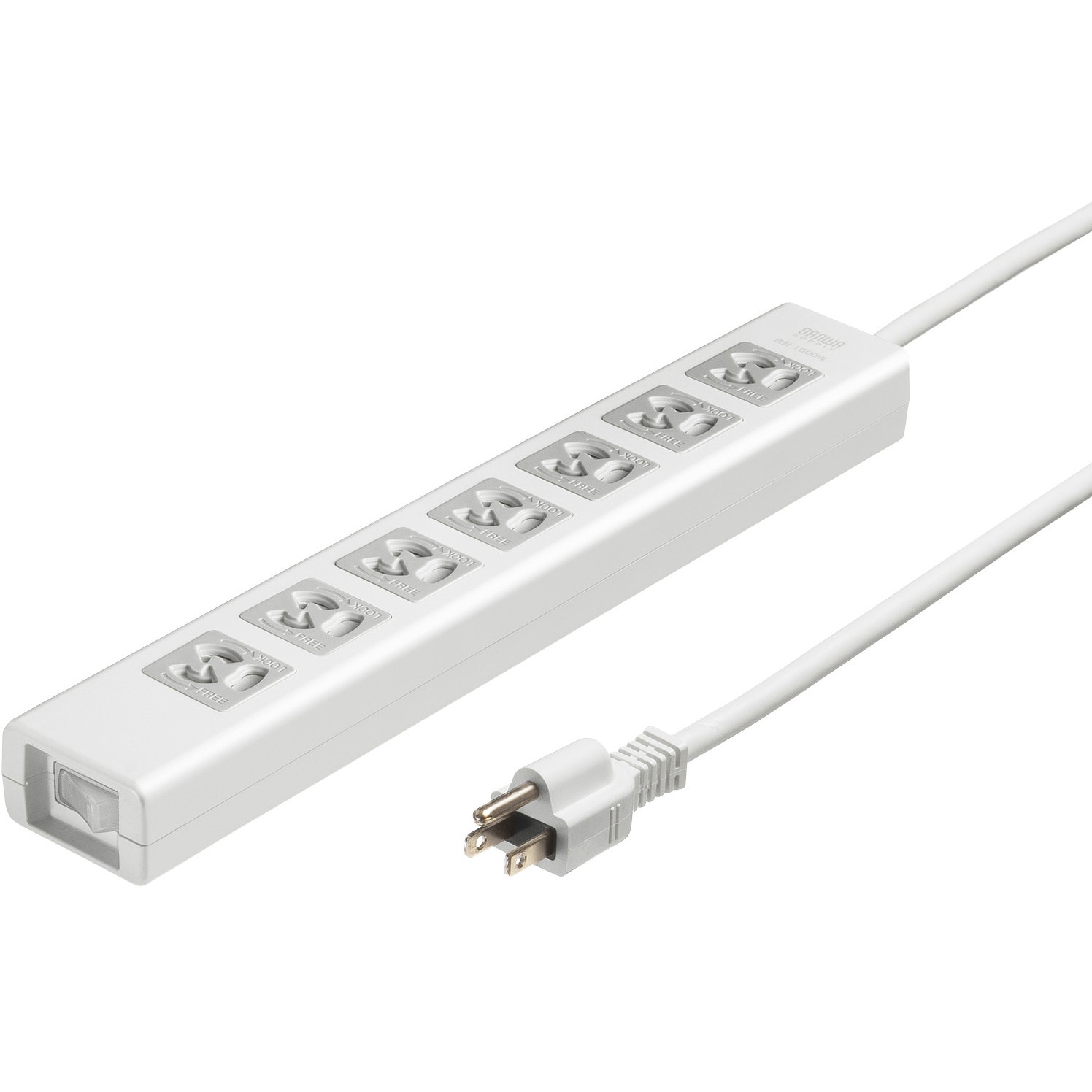 TAP-F37SH-5Z 電源タップ_抜け止めシャッター サンワサプライ 7口 3P