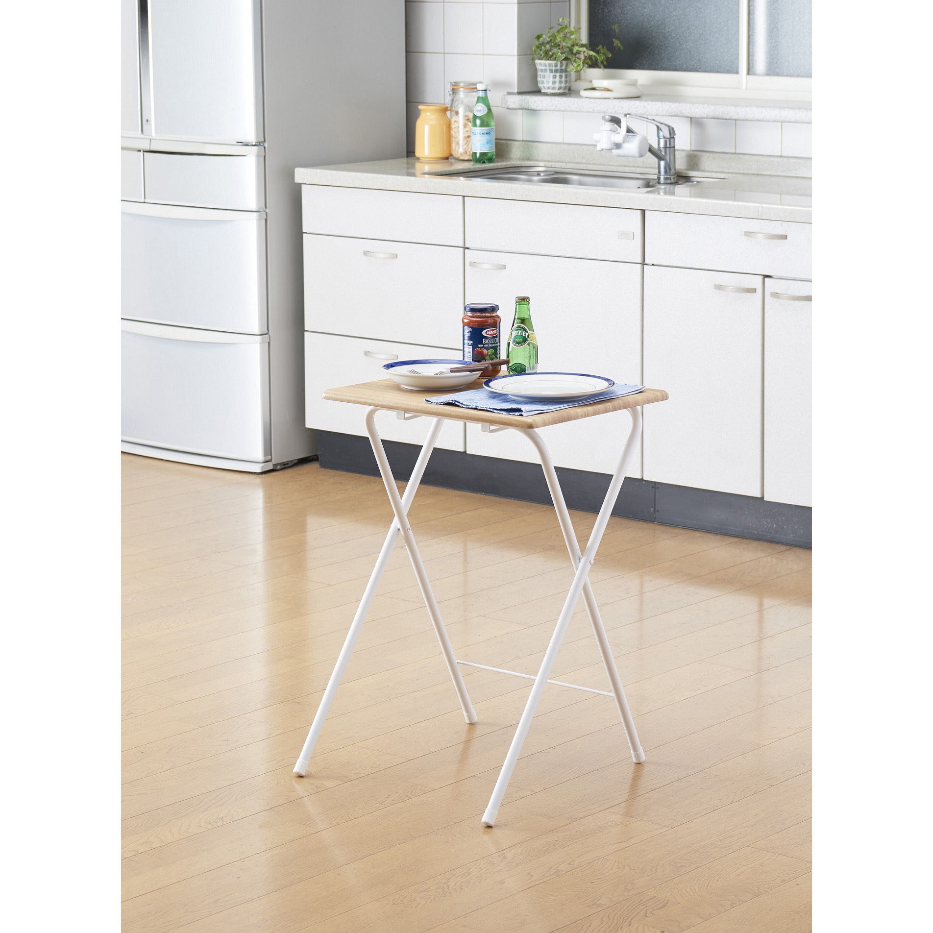 N-7930 フォールディングテーブル ハイ パール金属 高さ700mm幅500mm