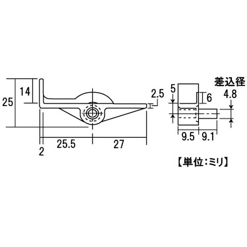 S-239 モリギン ストップ付き差込みダボ ACE(エース) ニッケルメッキ
