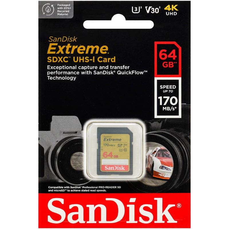 SDSDXV2-064G-GNCIN SDXCカード Extreme UHS-1 U3 V30 Class10 SanDisk