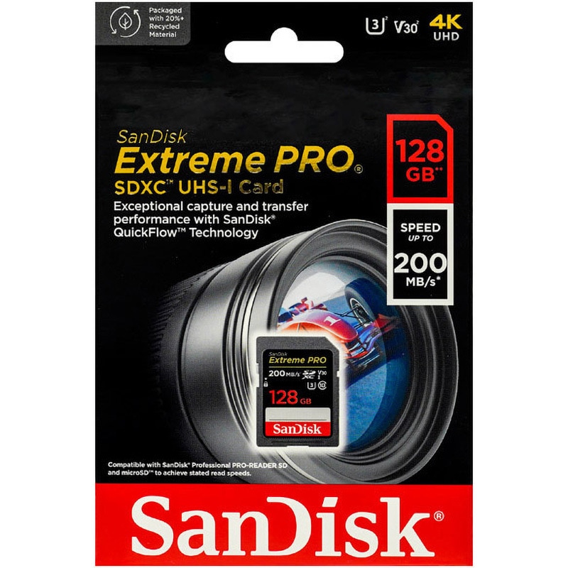 SDSDXXD-128G-GN4IN SDXCカード 128GB Extreme PRO UHS-1 U3 V30
