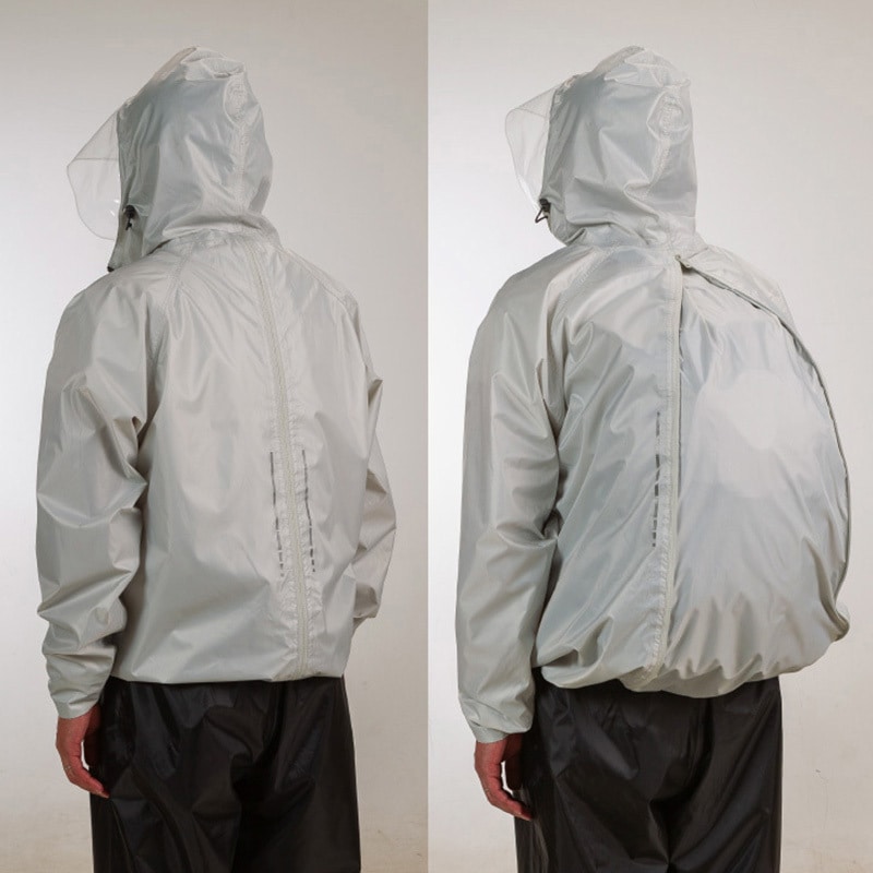 BRIEFING グレー レインウェア上下 セットアップ size L 極美品 ARG-210 リュックインレインスーツ 上下セット アクセス ライトグレー