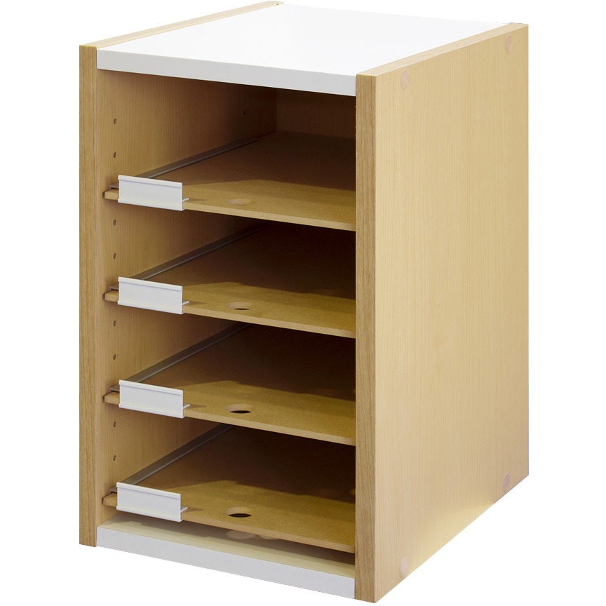 PLN-182M A4用紙整理棚デスクトップ ナチュラル バリュテック・インターナショナル ライト木目系色 高さ440mm幅274mm奥行350mm  PLN-182M