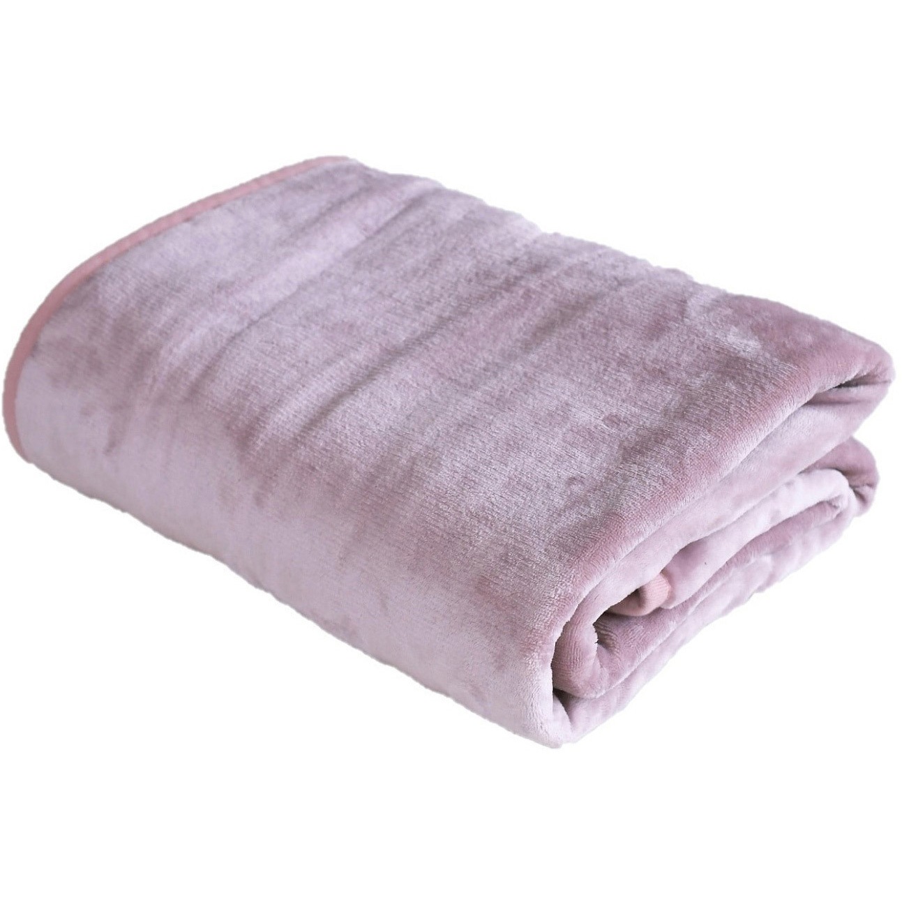 ピンクとグレーの毛布 130x170cm YMK-FK40E(SP) フランネル電気毛布 YAMAZEN(山善) スモーキーピンク色