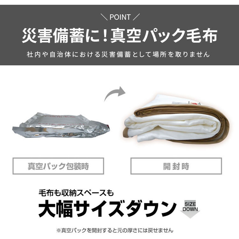BR-944 真空パック難燃備蓄用不織布毛布(日本防炎協会認定ラベル付