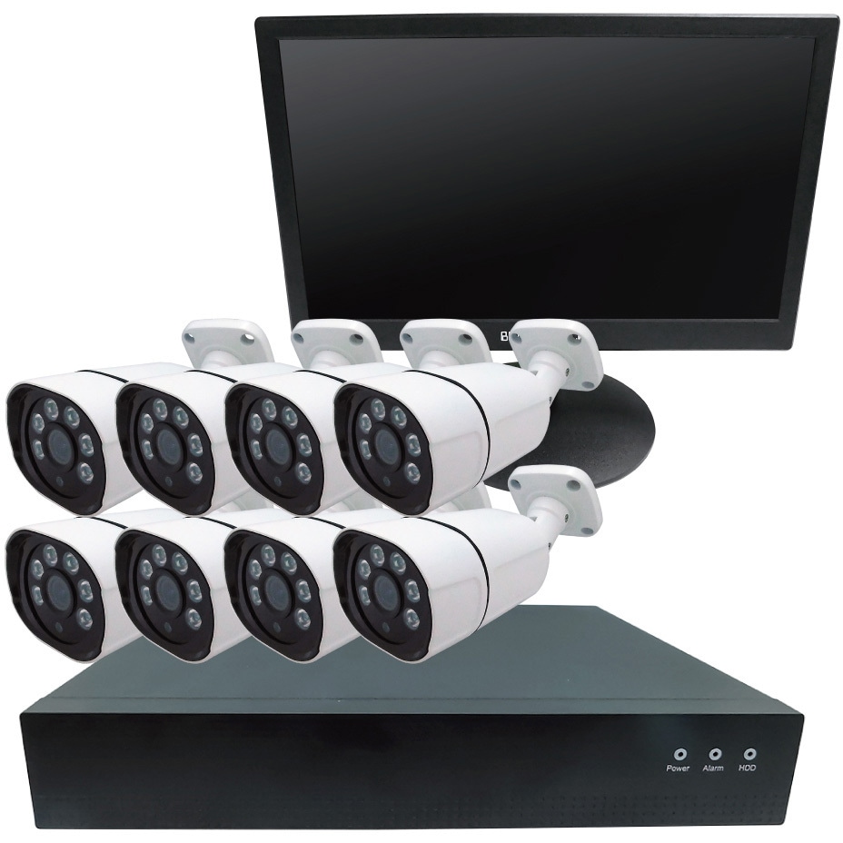 SEC-N-8K-16L-4T 800万画素PoEタイプNVR防犯カメラセット ブロードウォッチ センサー1/4インチ CMOS 屋内/屋外用 BOX型