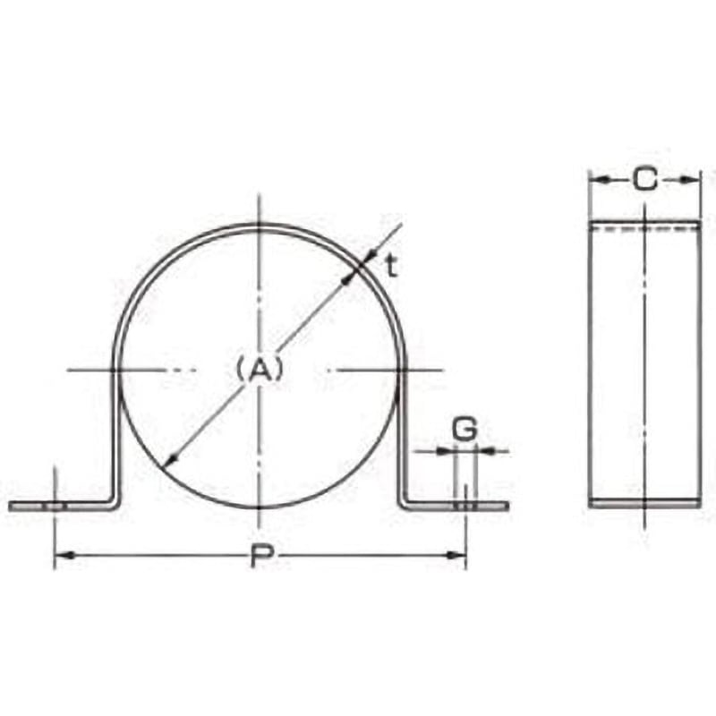 A10441-0136 CL厚サドル アカギ 電気亜鉛めっき 呼び径200A適合管外径