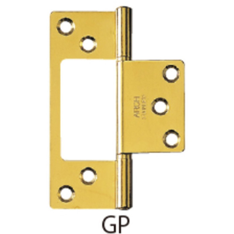 No.4300-102GP No.4300 ステンフラッシュ丁番 金メッキ ニシムラ 横66mm縦102mm 1箱(10枚)