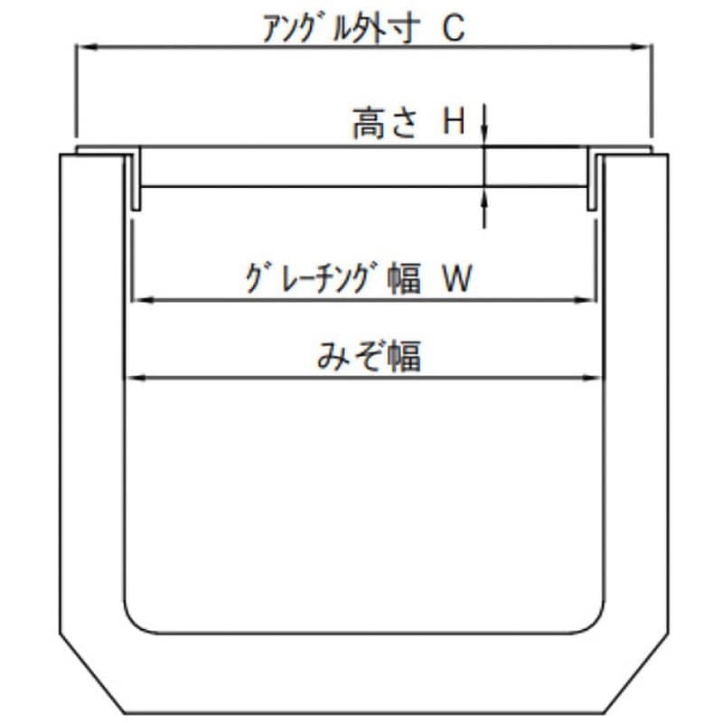 U字溝用グレーチング(普及型)鋼板製・溶融亜鉛メッキ仕上げ ピッチ33mm 歩道用 適合溝幅400mm本体長さ995mm