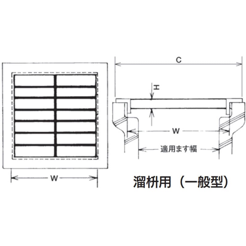 グレーチング ステンレス製グレーチング つば付 ためます用みぞぶた歩道用溜ます用溝蓋適用ます(300mm) YGM-30-20 つば付ためます用グレーチング ＨＧＭ２４−１９ ステンレス製