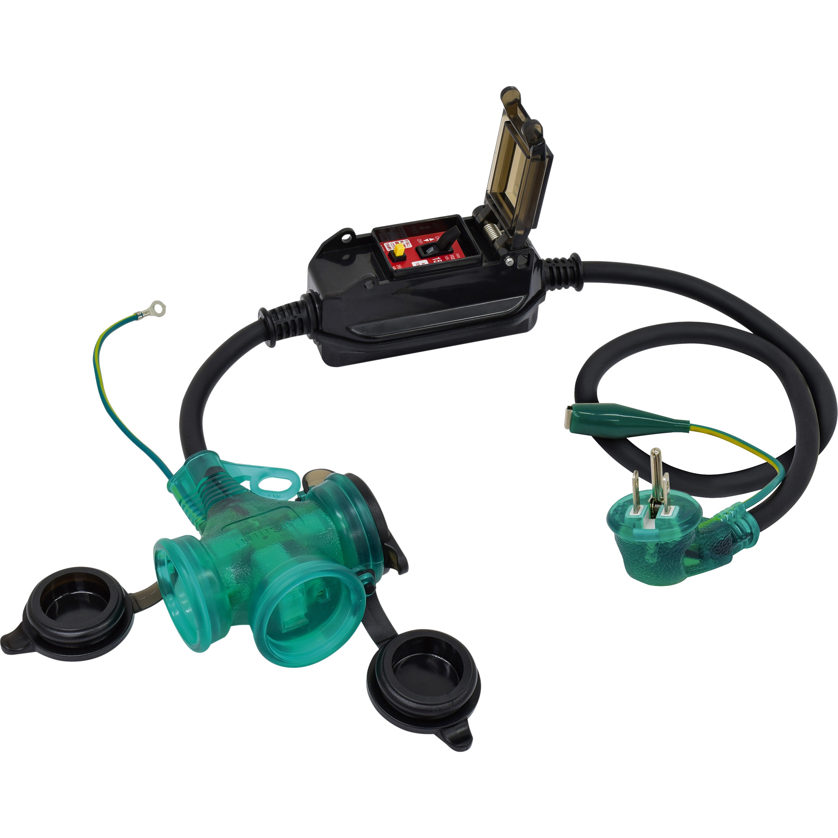 PBWL-EKT-S 防雨Lヘナポッキン延長ブレーカ 日動工業 15A 全長950mm  PBWL-EKT-S