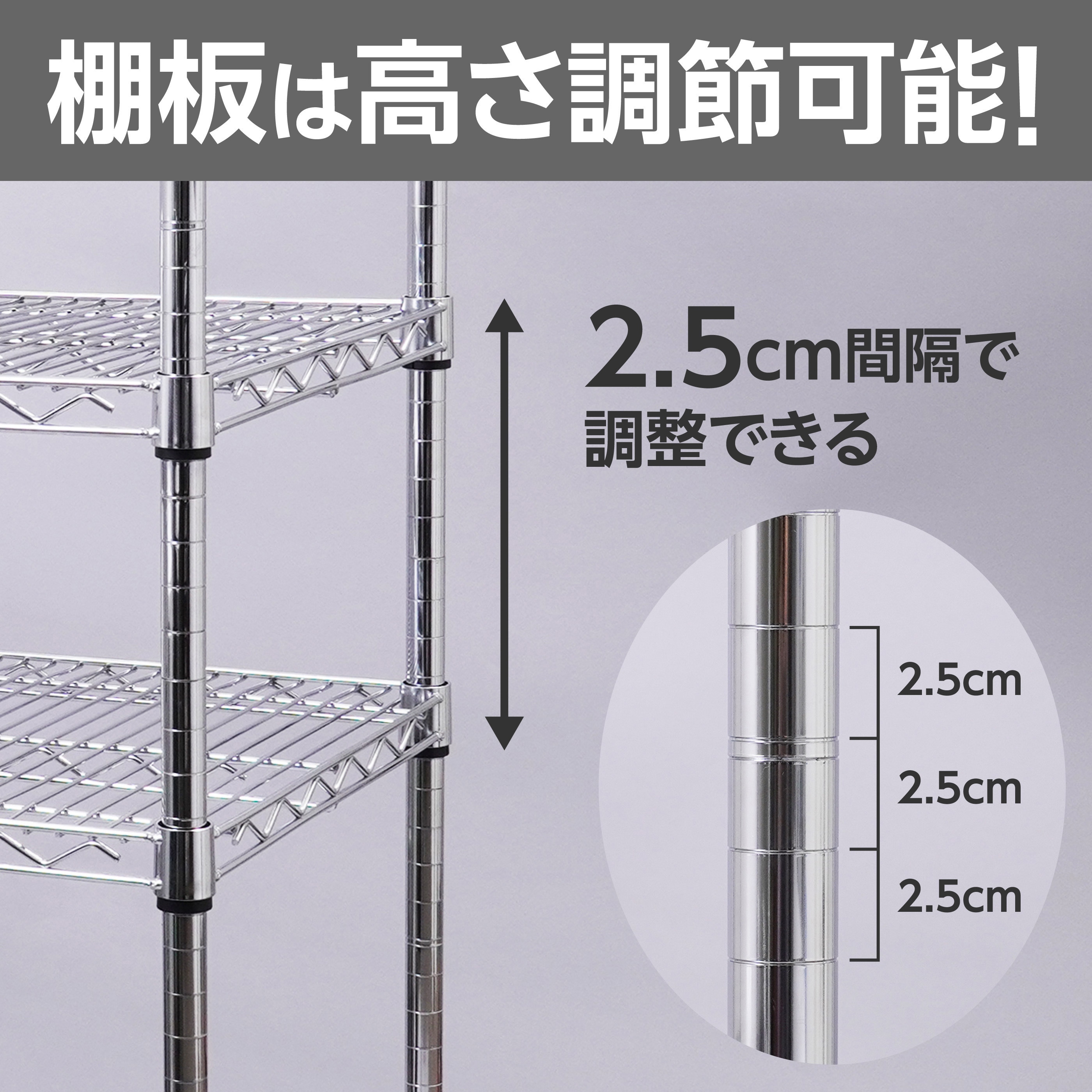 メッシュラック 高耐荷重 間口1200mm モノタロウ スチール 棚段数5 外