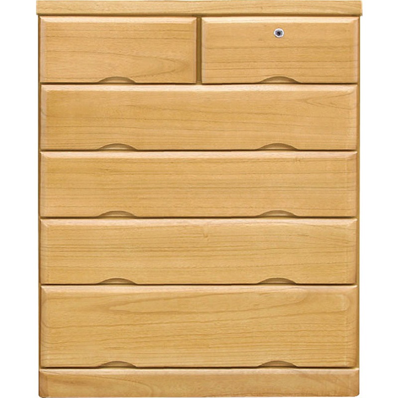 SH-24-0206-NA 日本製 タンス ミリオンⅢ 幅80cm-5段 サンコウ ナチュラル色   SH-24-0206-NA