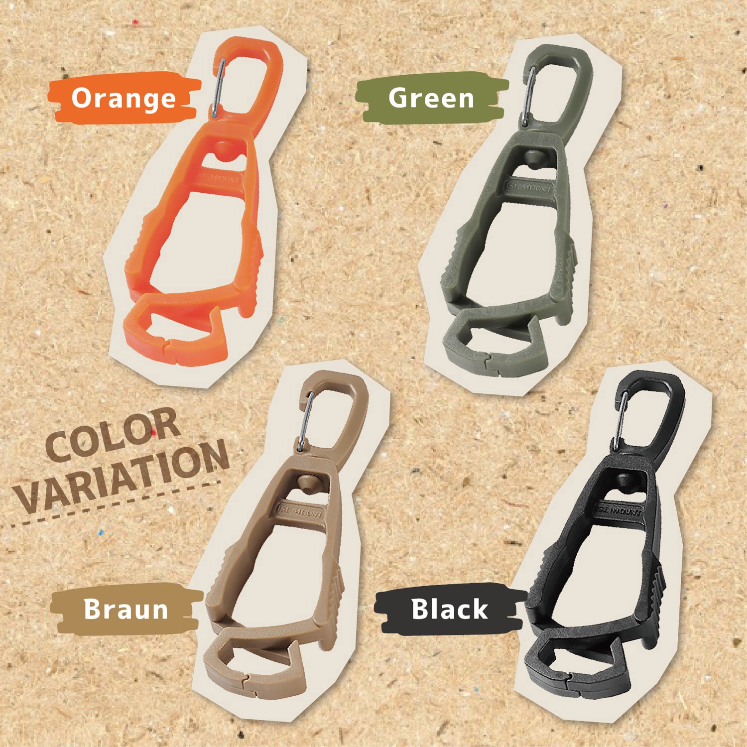 AFF-GHC001-BK-3SET 軍手ホルダー グローブホルダー クリップ式