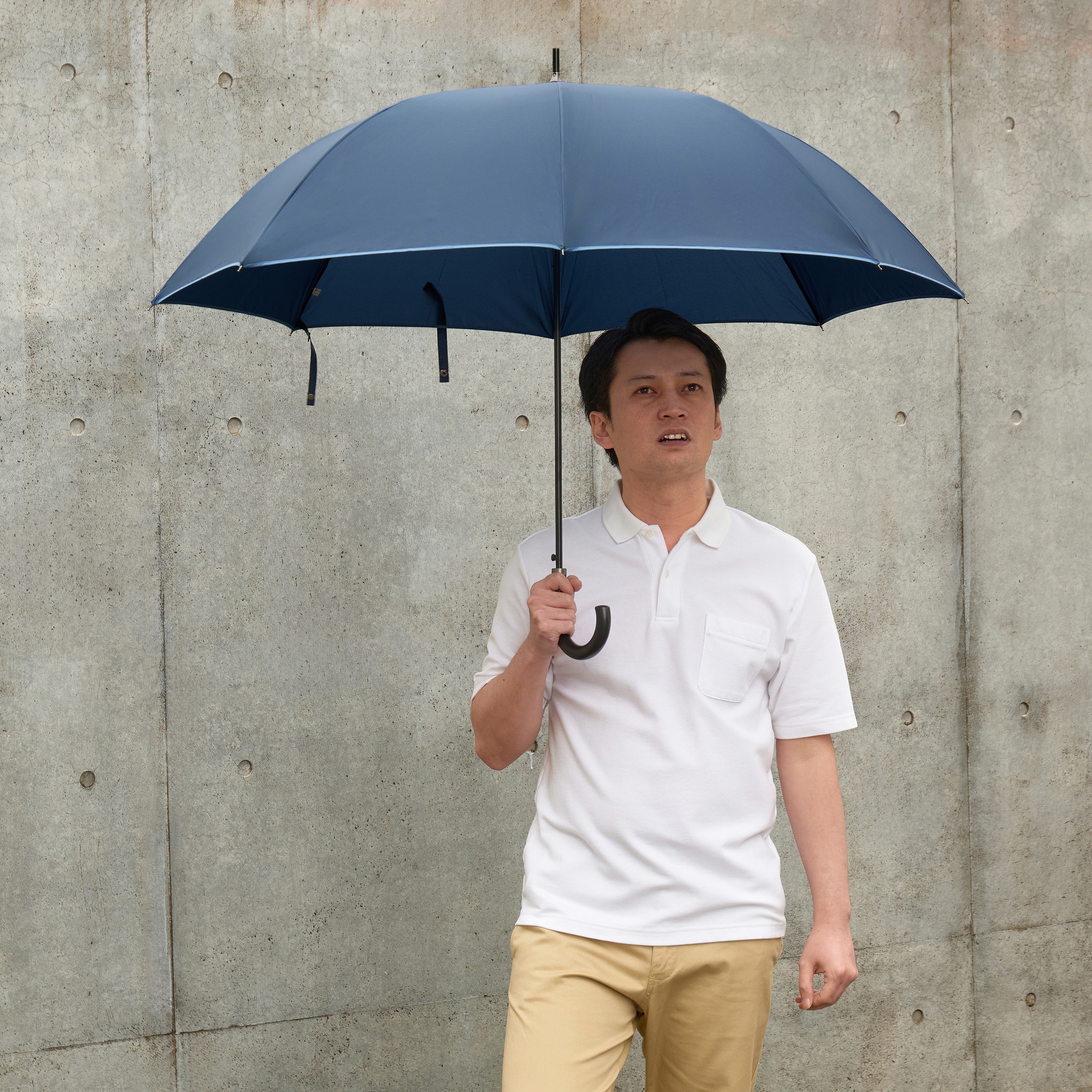 布傘 ワンタッチ式 グラスファイバー骨 70cm モノタロウ ネイビー色 1