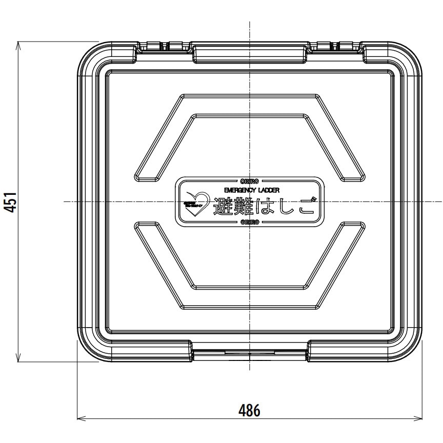 ワイヤーロープ用格納箱-M ワイヤーロープ式避難はしご用樹脂製格納箱