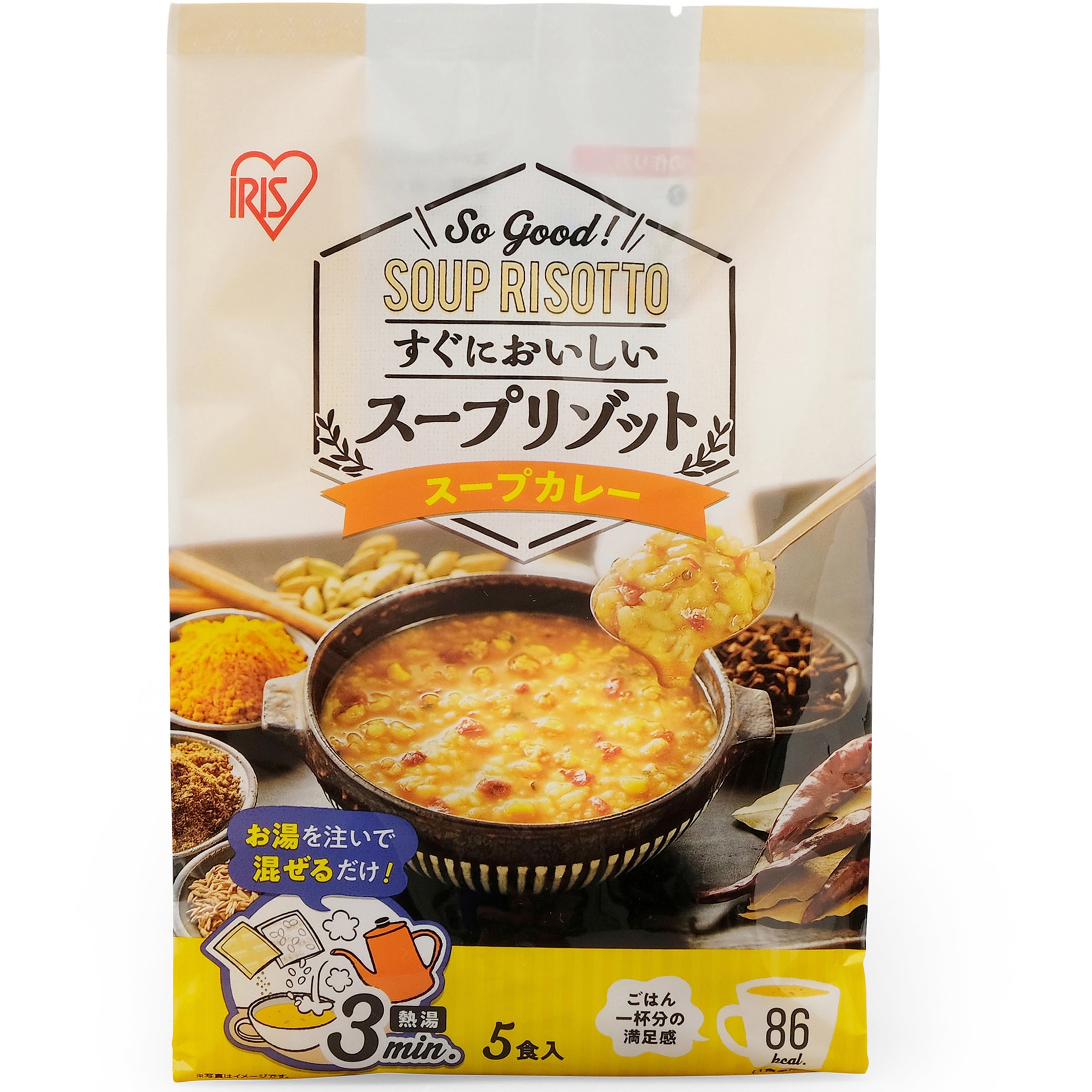 115.5g×18入 スープリゾット スープカレー5食パック(ケース) 1箱 アイリスオーヤマ 【通販モノタロウ】