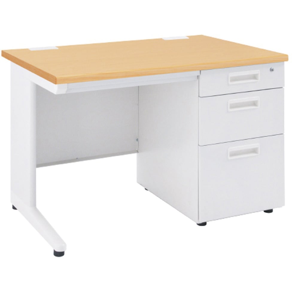 KDN-107S 事務用片袖机 W1000 カグクロ ナチュラル色 高さ700mm奥行700mm  KDN-107S