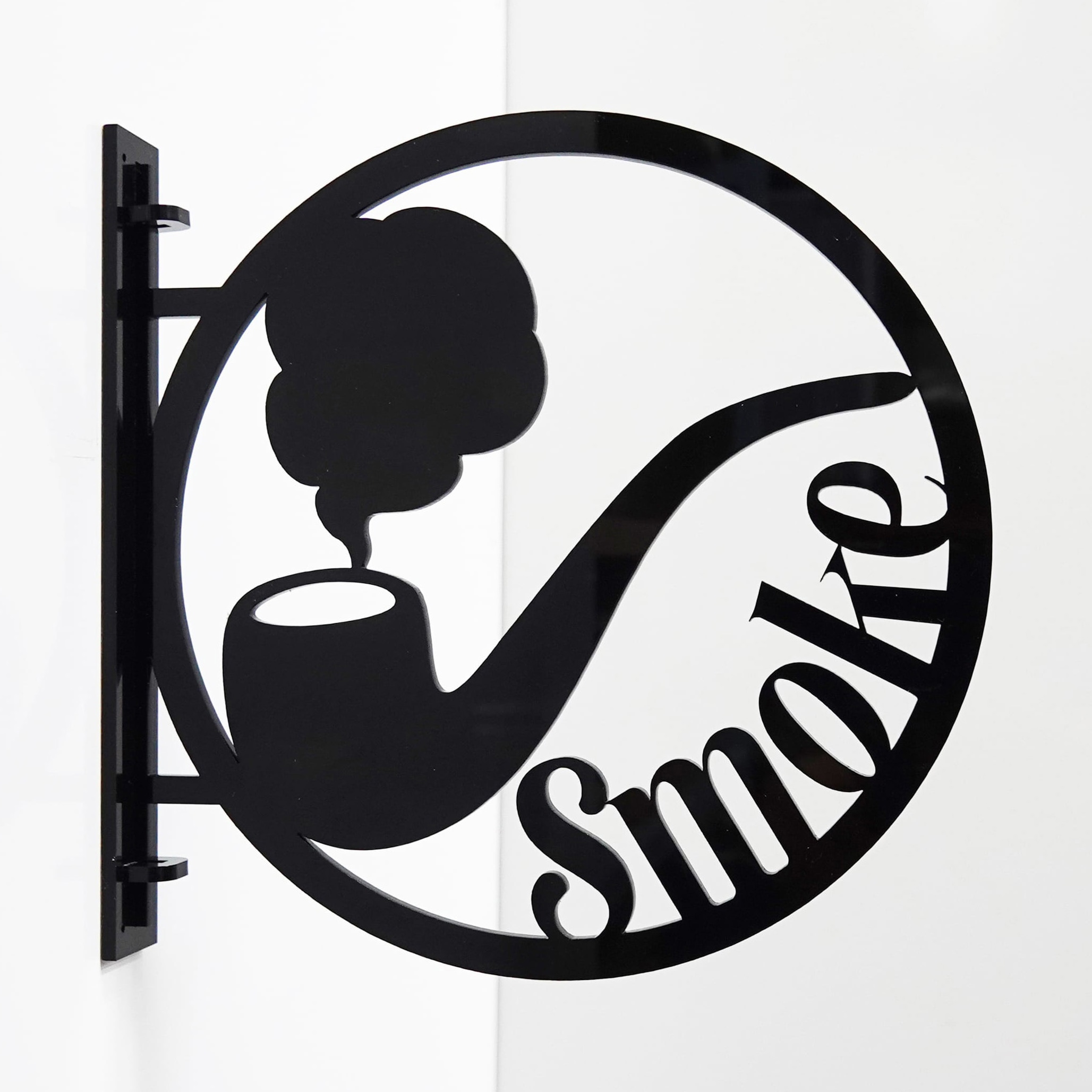 1way-0008-BK ツケレルン 1Wayピクトサイン 西崎ベース 喫煙所 両面テープ(付属) 厚さ3mm  1way-0008-BK