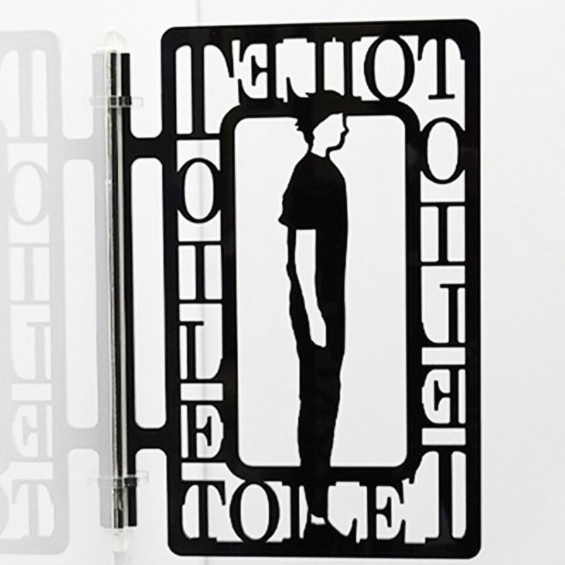 1way-0021-BK ツケレルン 1Wayピクトサイン 西崎ベース 男子トイレ 両面テープ(付属) 厚さ3mm  1way-0021-BK