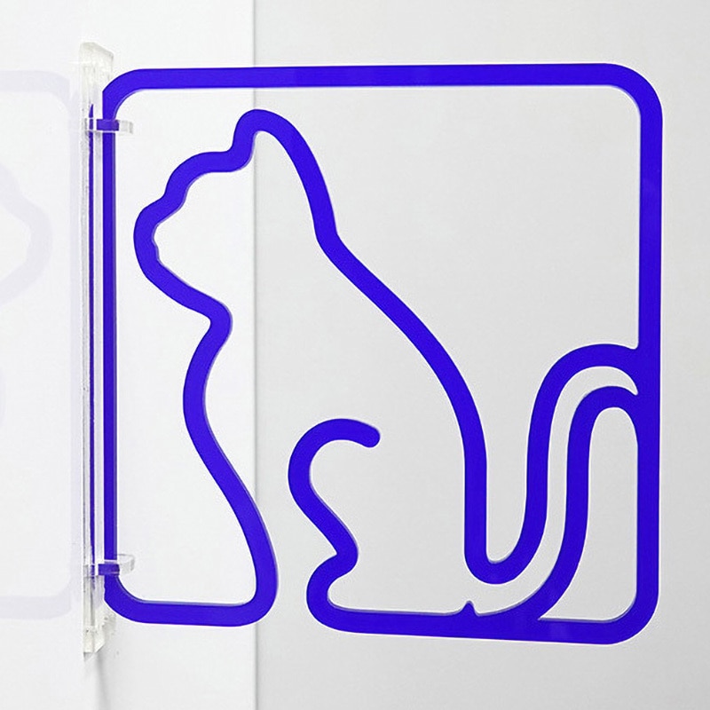 3way-0024-BL ツケレルン 3Wayピクトサイン 西崎ベース 猫・ペット 両面テープ(付属)