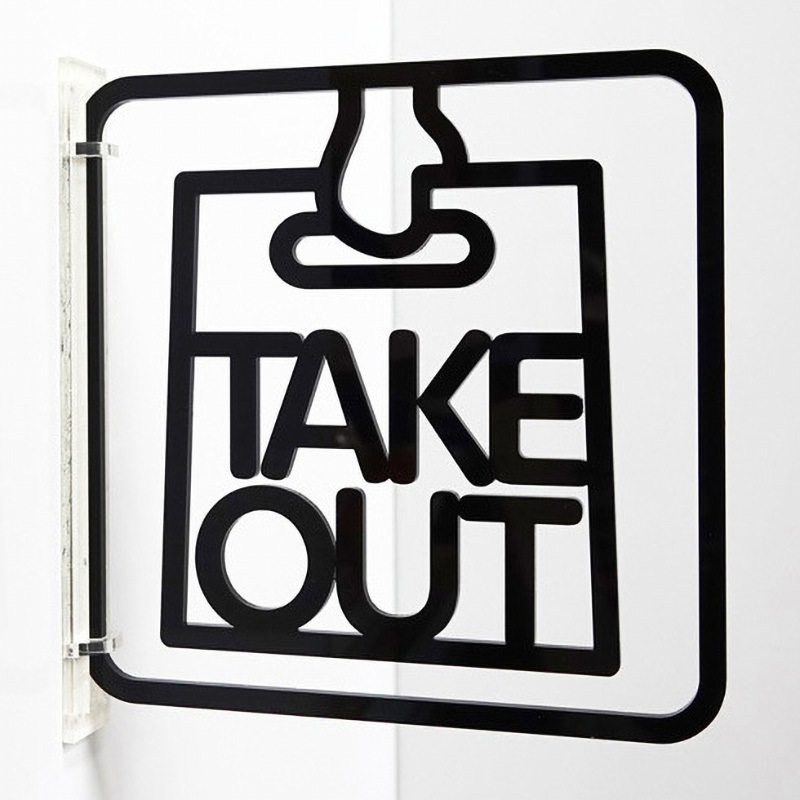 3way-0007-BK ツケレルン 3Wayピクトサイン 西崎ベース テイクアウト 両面テープ(付属)