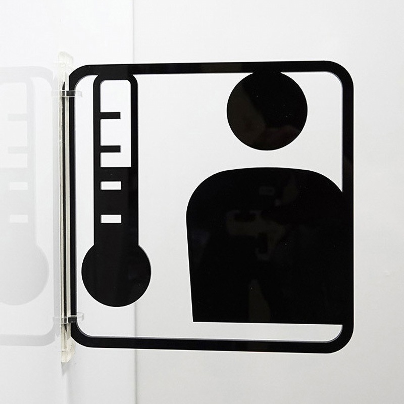 3way-0053-BK ツケレルン 3Wayピクトサイン 西崎ベース 検温 両面テープ(付属)