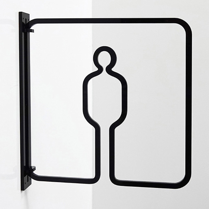 3way-0001-BK ツケレルン 3Wayピクトサイン 西崎ベース 男子トイレ 両面テープ(付属)