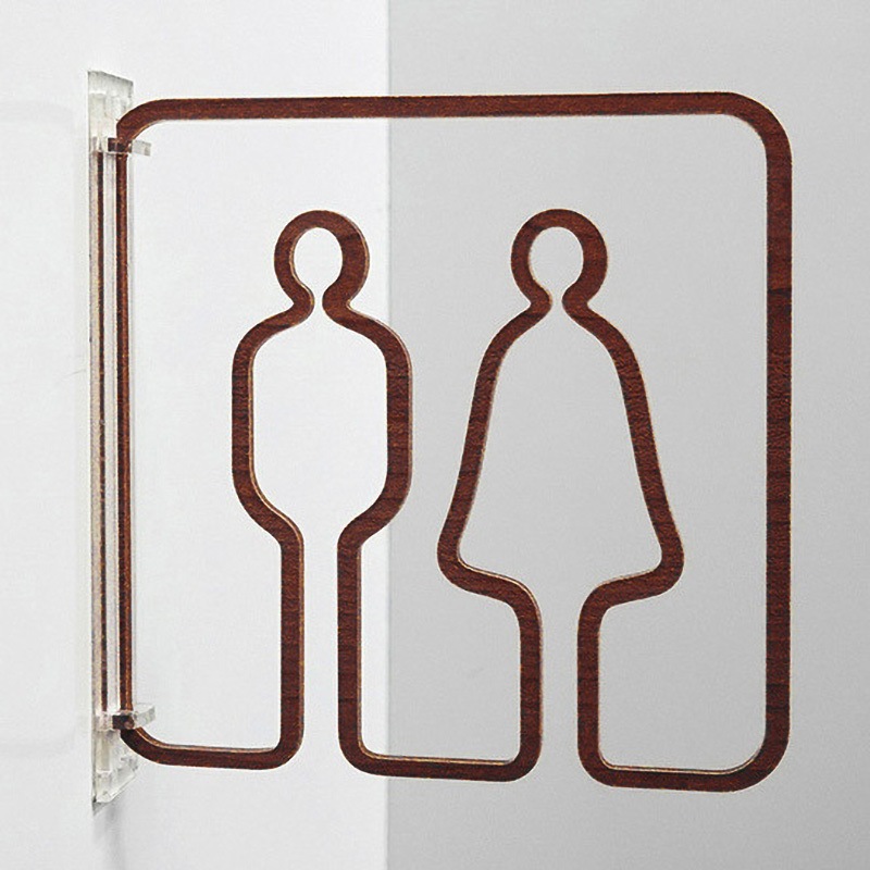 3way-0003-RW ツケレルン 3Wayピクトサイン 西崎ベース 男女並びトイレ 両面テープ(付属)