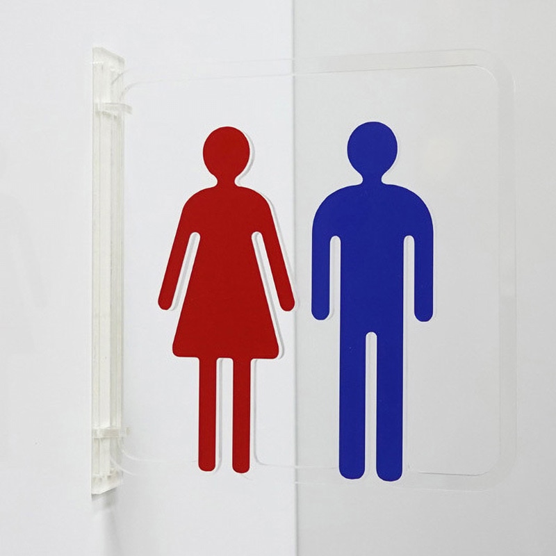 3way-0011-BLRE ツケレルン 3Wayピクトサイン 西崎ベース 男女並びトイレ 両面テープ(付属) - 【通販モノタロウ】 ツケレルン 1Wayピクトサイン 影あり 女子トイレ レッド 1way-0079-RE