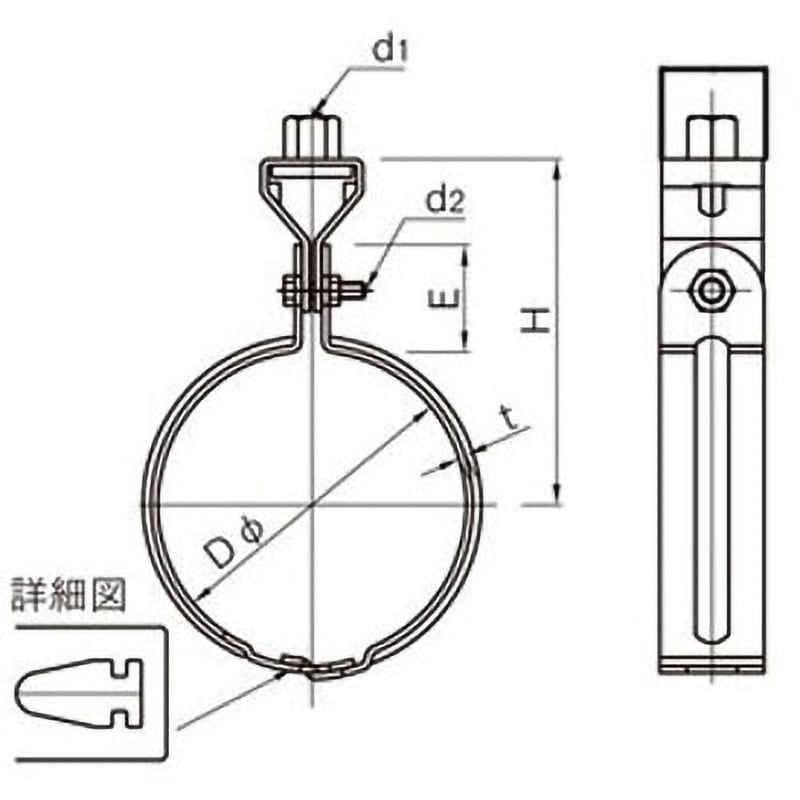 50A 耐火二層管用2段式吊バンド SK-0112 ステンレス製 1個 サンコー機材 【通販モノタロウ】