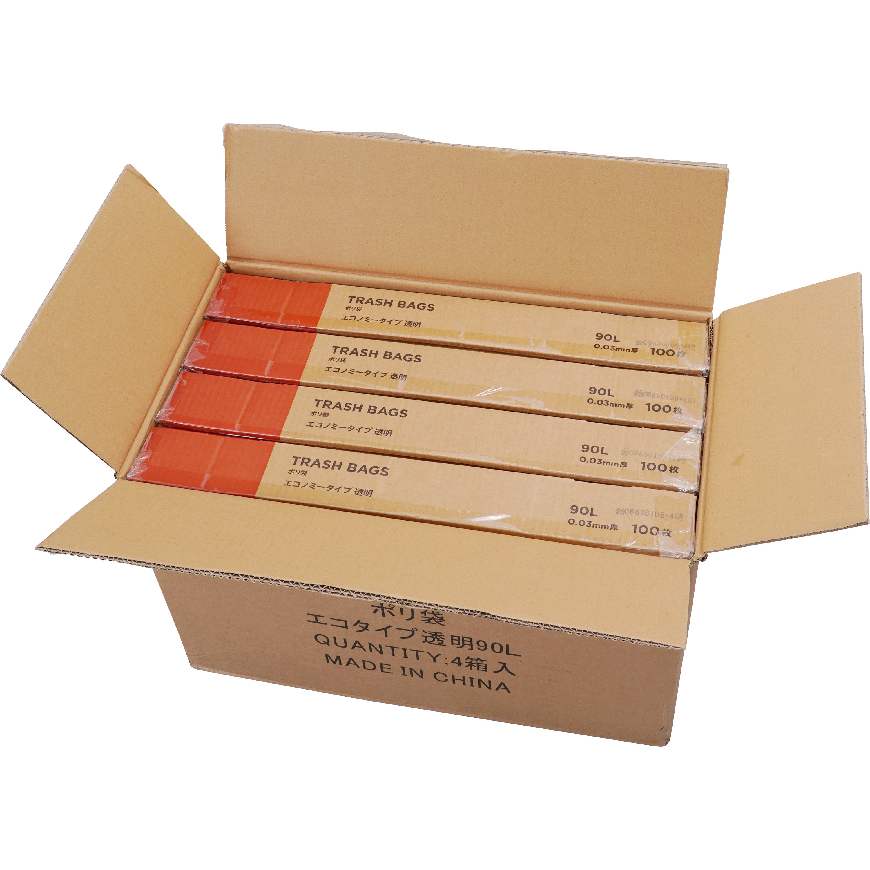 ポリ袋 エコノミータイプ モノタロウ 透明色 90L 1箱(100枚×4ケース