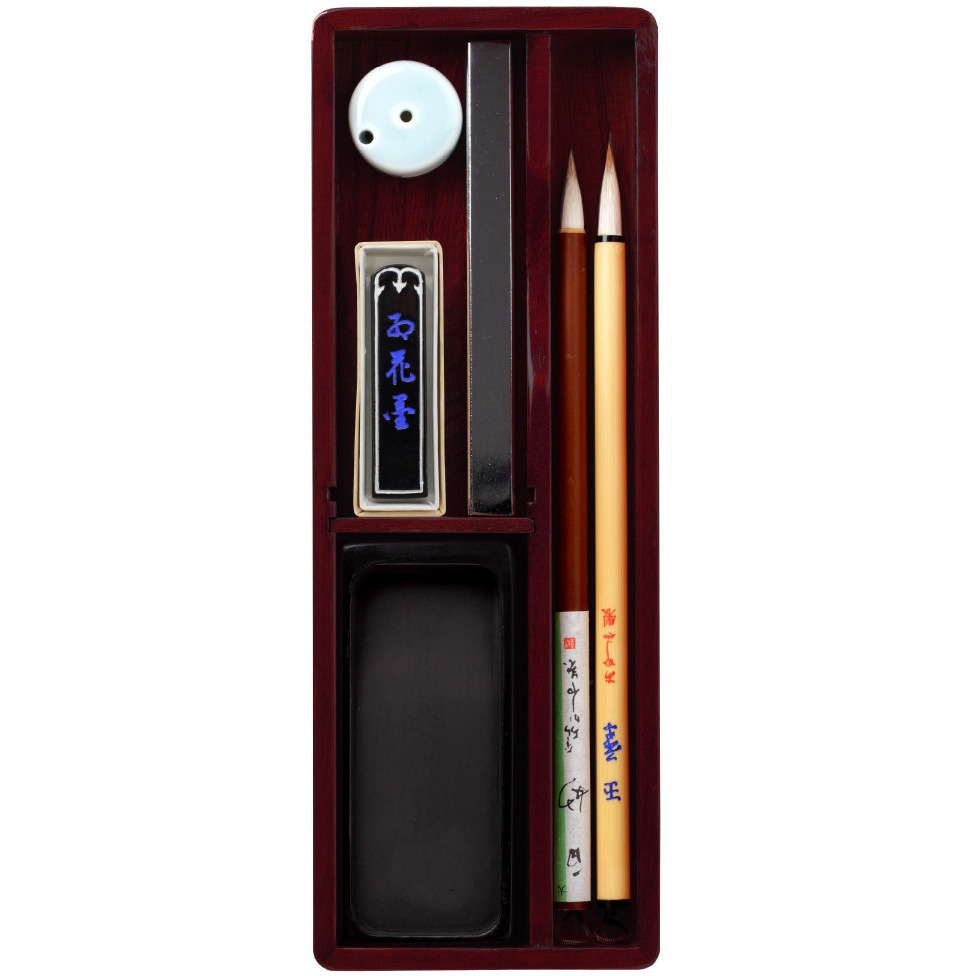 AR-10SR 大人の書道セット あかしや ローズ色 小サイズ 幅90mm奥行