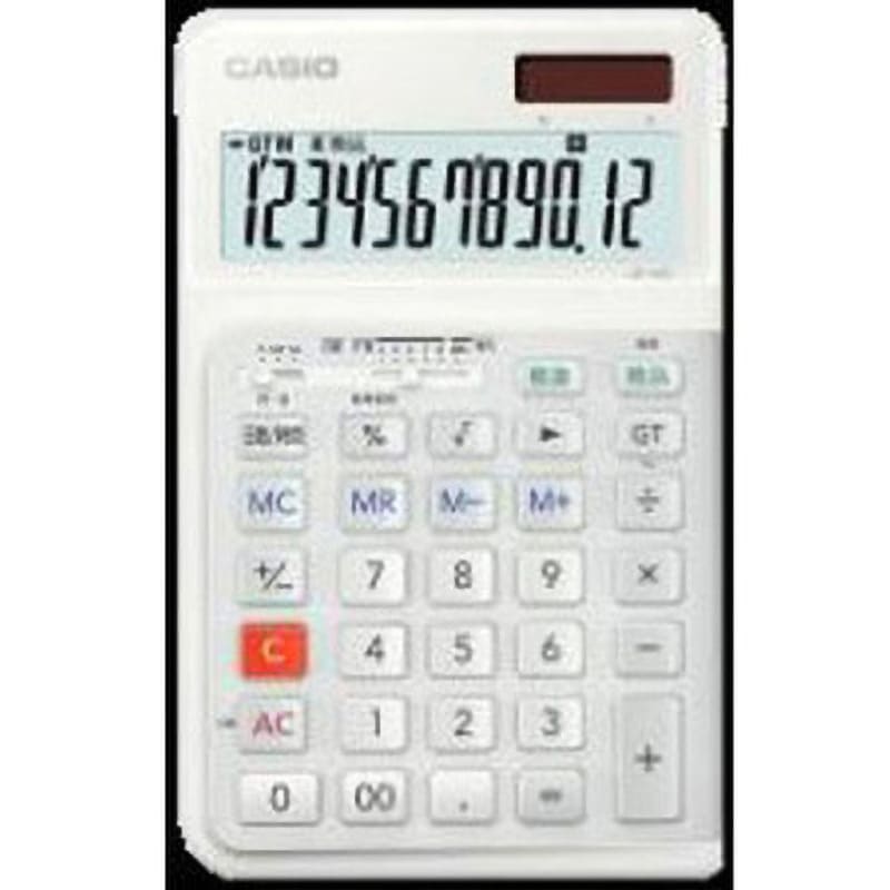 JE-12D-WE-N 人間工学電卓 ジャストタイプ カシオ計算機 桁数12 