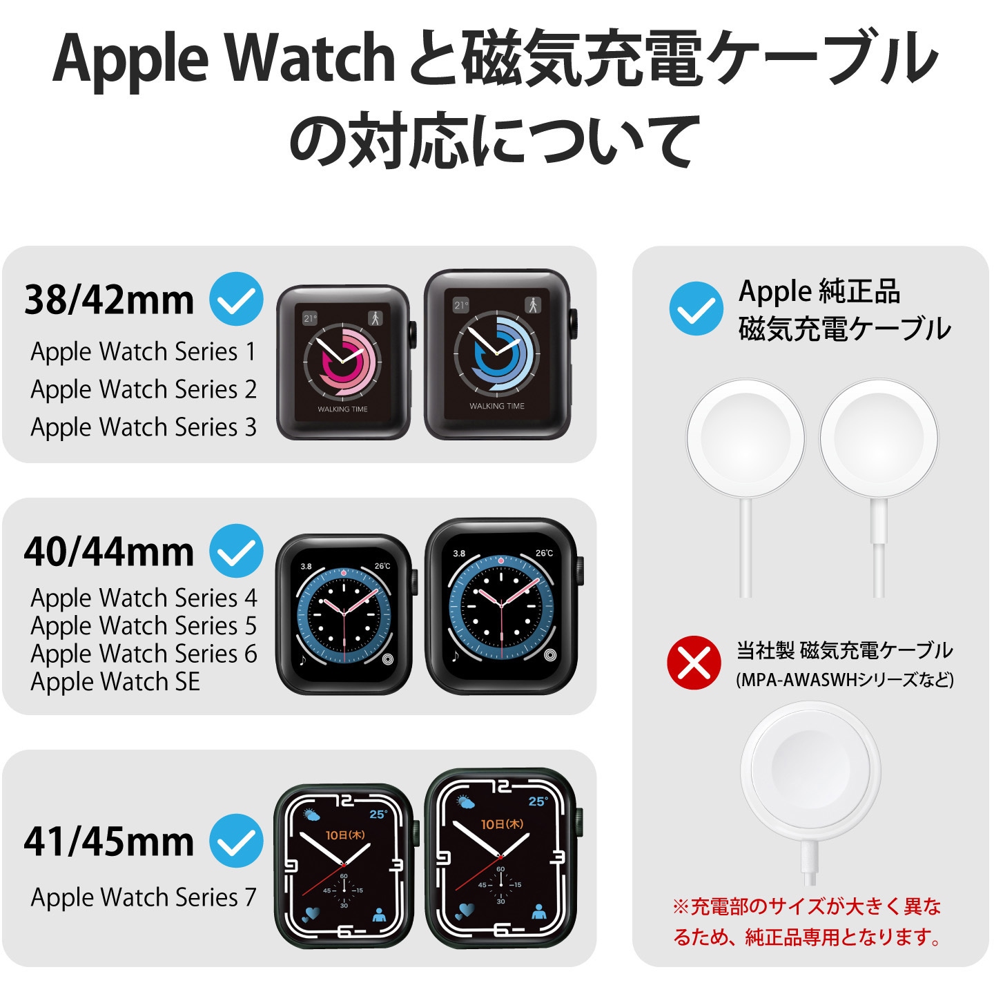 AW-DSCHSPN Apple Watch アップルウォッチ 充電器 スタンド 横置き 