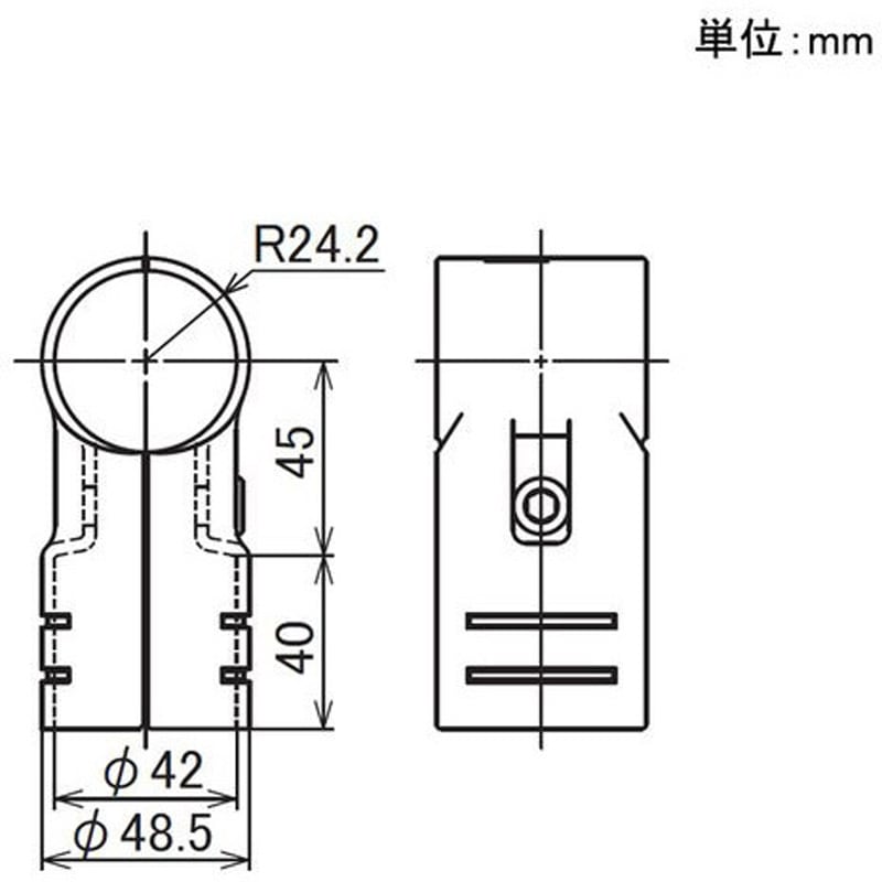 LJ-1A NI イレクター Φ42メタルジョイント ニッケル 1個 矢崎