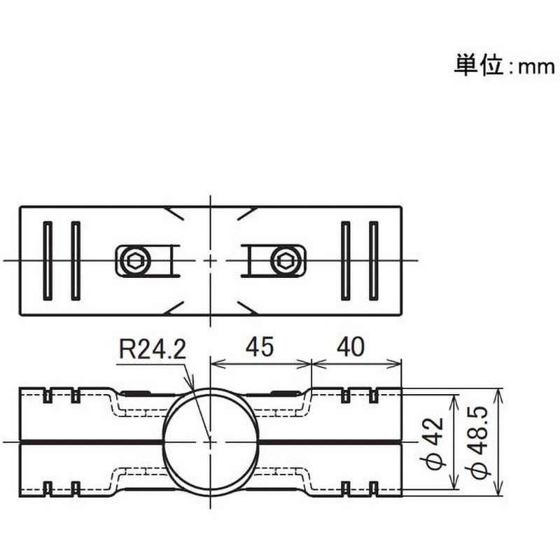 LJ-4A NI イレクター Φ42 メタルジョイント ニッケル 1個 矢崎化工