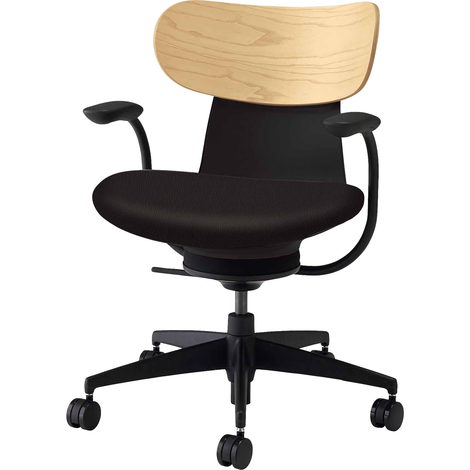 C05-B11SGU-BKE6701 オフィスチェア イングライフ 肘付 背合板タイプ 5本脚(配送・組立サービス付き) コクヨ キャスターあり