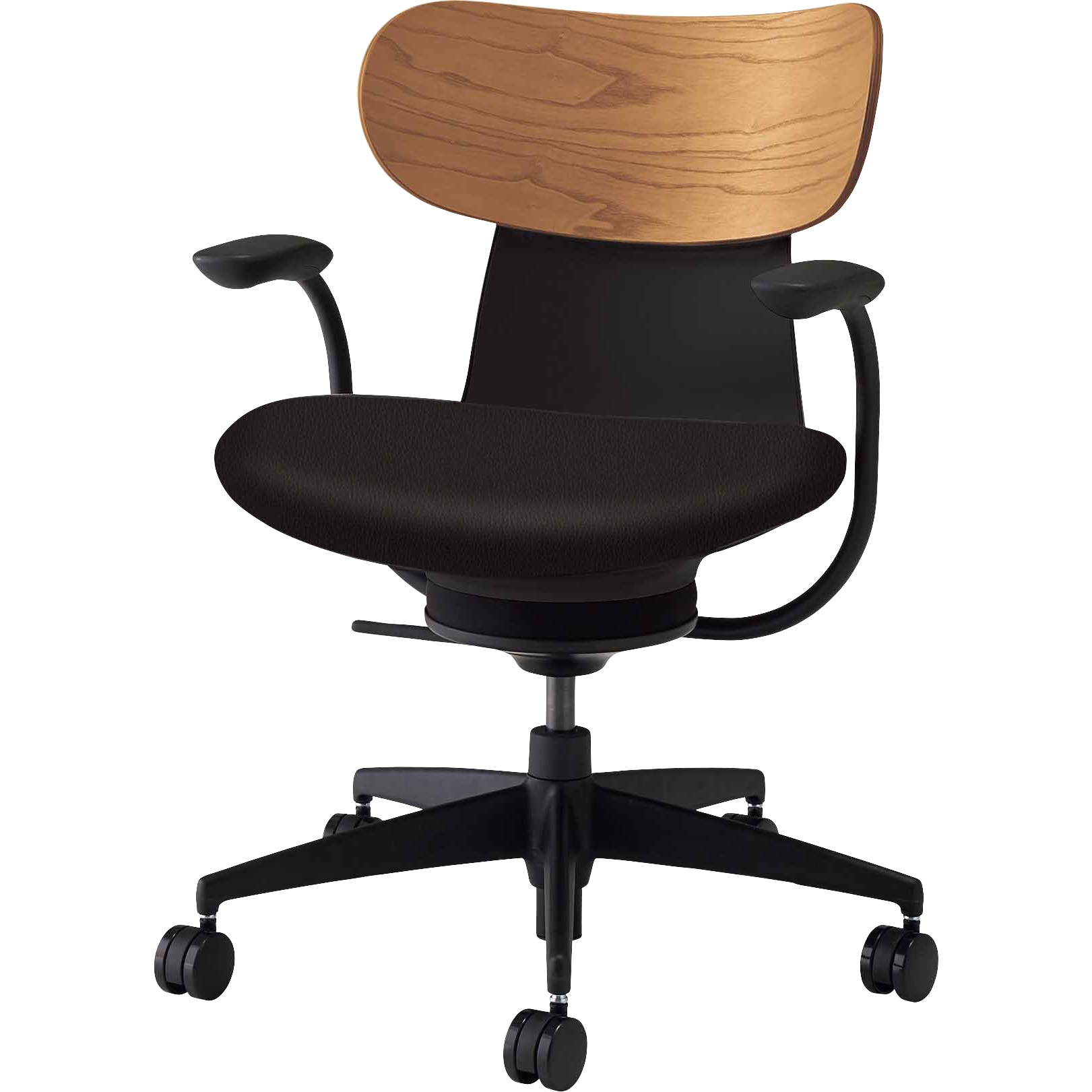 C05-B11SGU-BKE6731 オフィスチェア イングライフ 肘付 背合板タイプ 5本脚(配送・組立サービス付き) コクヨ キャスターあり