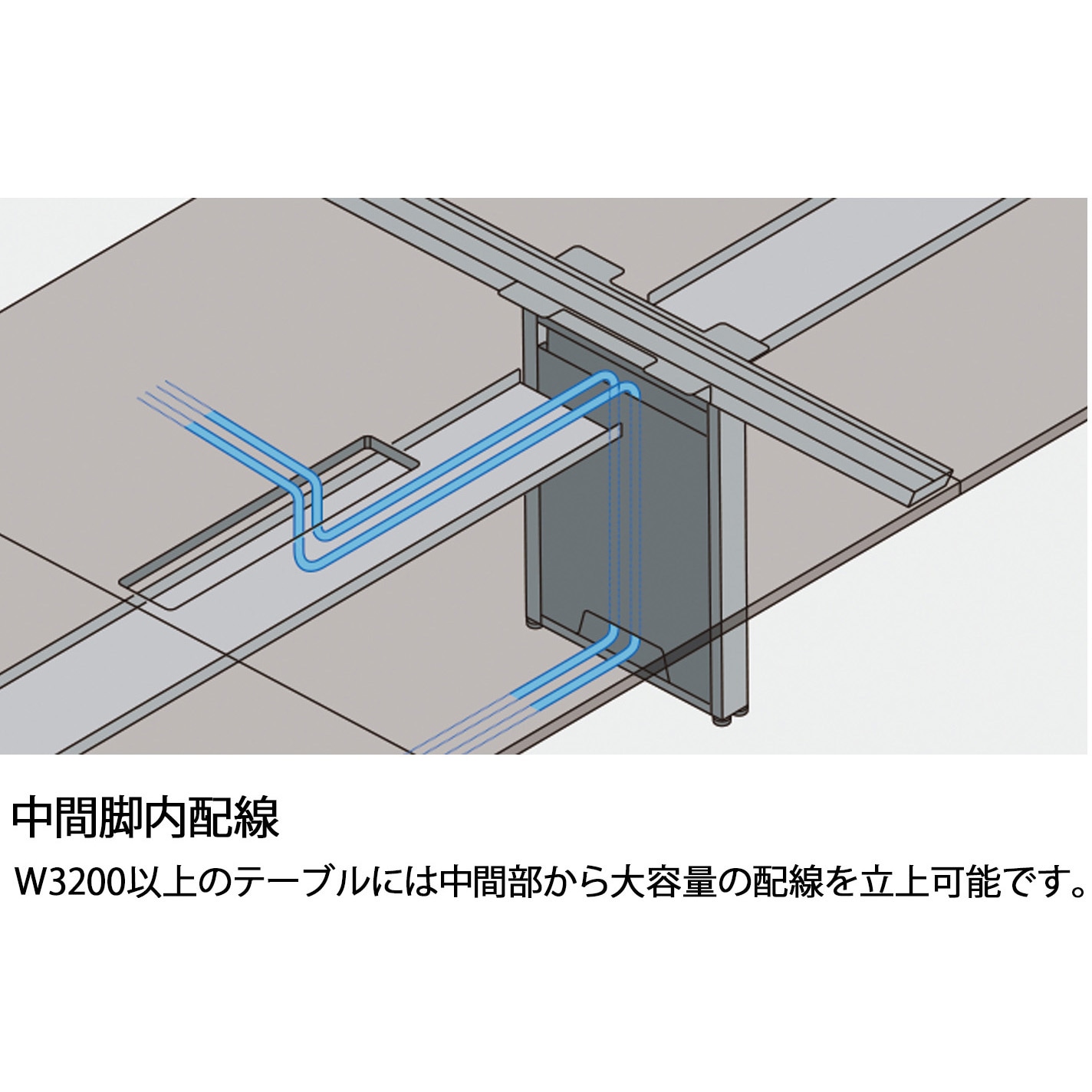 W40-KP3212CH-S1P11 会議テーブル WT400 角形 トレー (配送・組立 