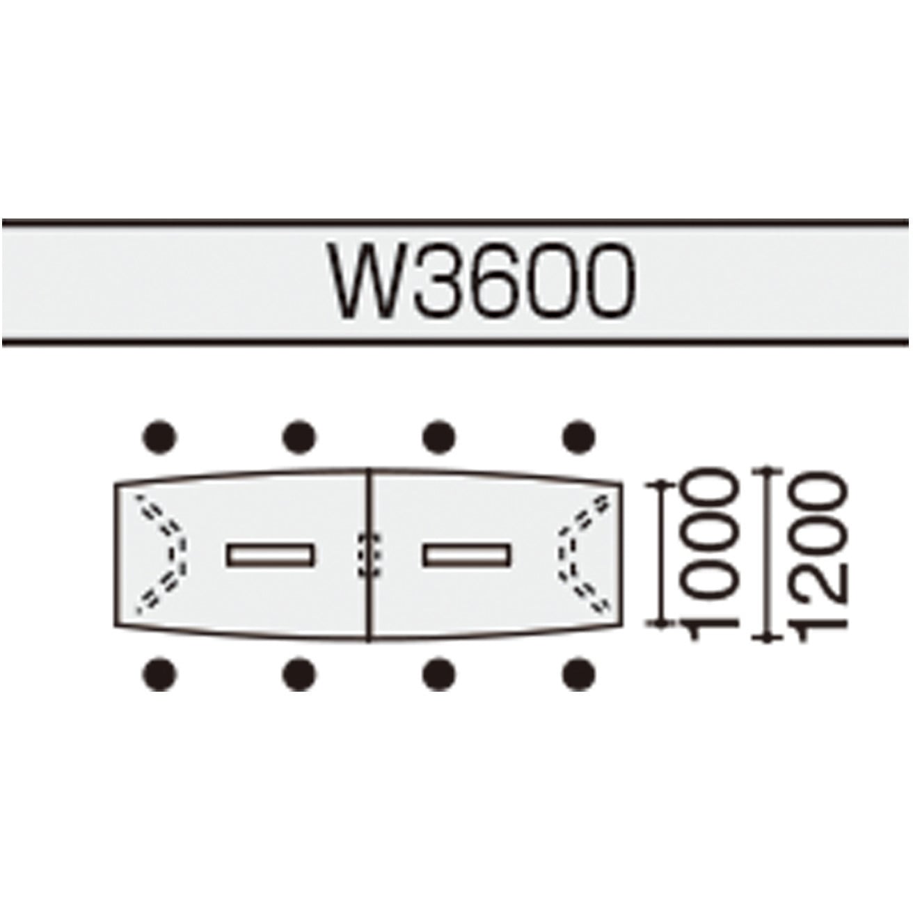 会議テーブル　ＷＴ４００　ボート形配線有 W40-BW3612CV-S1B81 20030643 送料無料 コクヨ kokuyo 会議テーブル ＷＴ４００ ボート形配線有 品番 W40-BW3612CV-S1B81