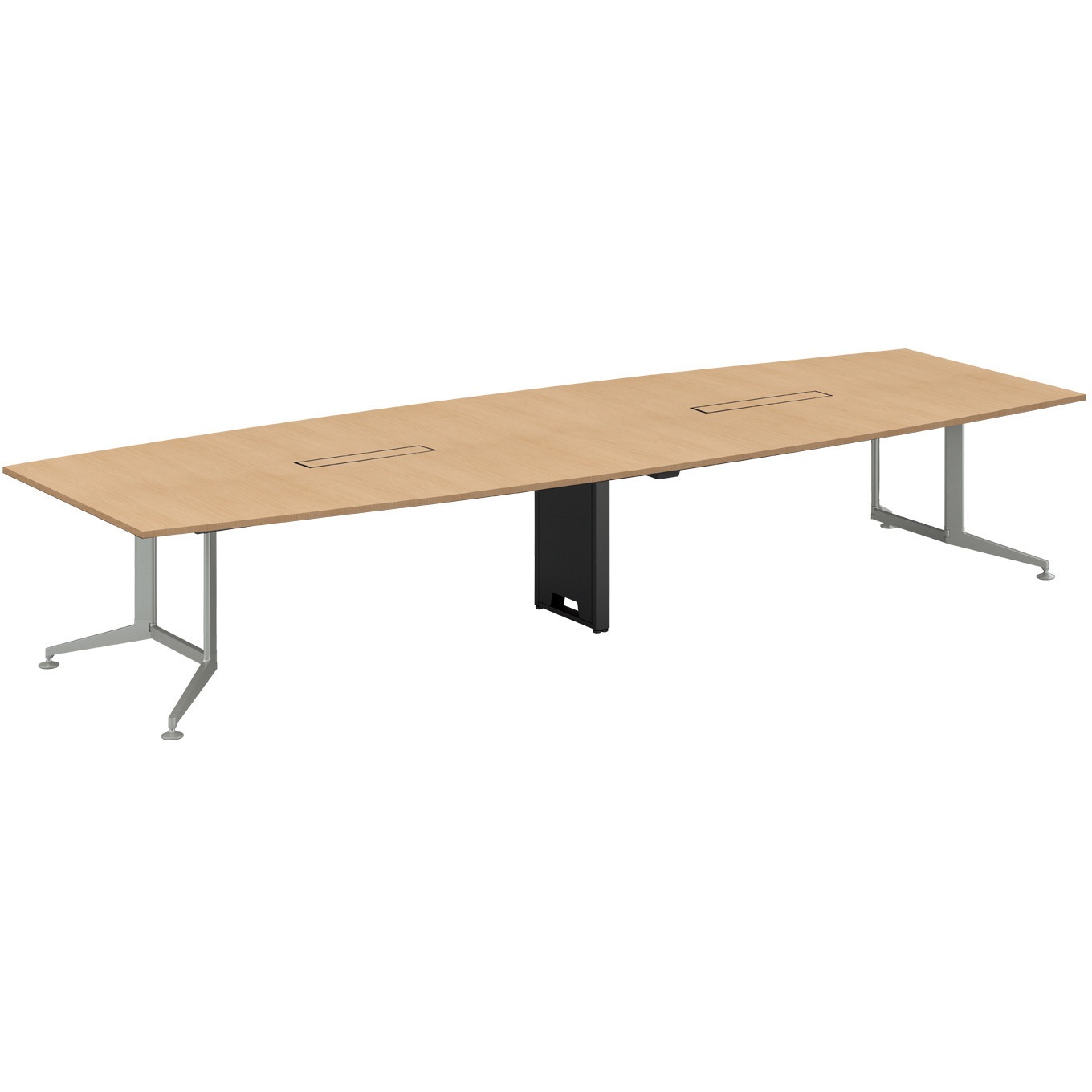 W40-BW4015CH-S1P11 会議テーブル WT400 ボート形配線有(配送・組立