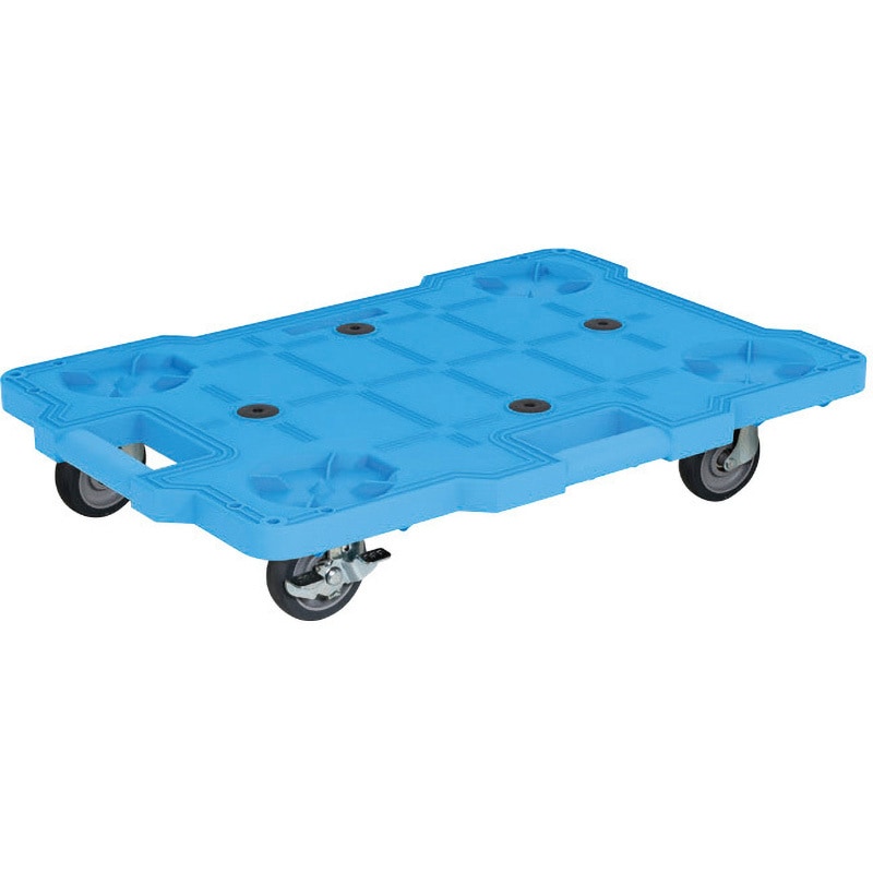 SCR-B450SEKBS サカエキャリー(サイレントエラストマー車仕様) サカエ 自在 PP製 ストッパー 固定 ブルー色 荷台寸法600×410mm 1台 SCR-B450SEKBS